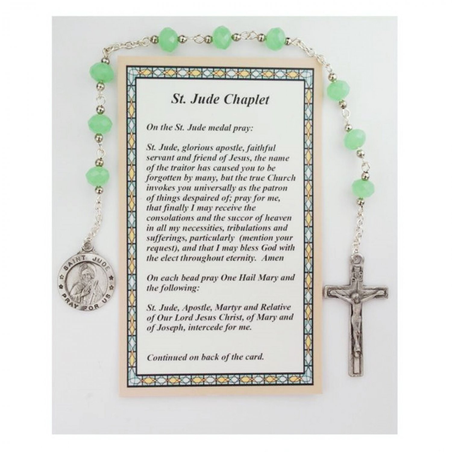 St Jude Chaplet Patron of Desperate Cases Catholic Prayer Beads w Card