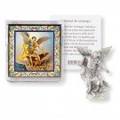 Archangel St Michael Miniature Pocket Statue w Prayer Card Protection Set