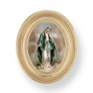 Our Lady of Grace Print In Gold Leaf Oval Frame 3-3/4"x4-1/2