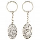 St Michael Guardian Angel Key Ring Double Sided Car Key Chain Gold Trim