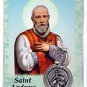 St. Andrew Avelino Holy Prayer Card Patron Strokes Blood Pressure w/ Medal