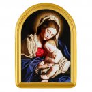 Madonna and Child Full Color Icon Wood Wall Plaque Catholic Faith Sassoferrato