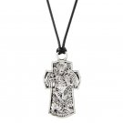 Archangel St Michael Cross Large Pendant Protect Us with Black Cord Necklace Archangel St Michael Cross Large Pendant Protect Us with Black Cord Necklace