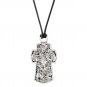 Archangel St Michael Cross Large Pendant Protect Us with Black Cord Necklace