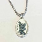 St. Michael & St Christopher 1" Italian Medal Double Sided w Ball Chain Necklace