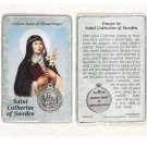 St Catherine of Sweden Patron of Miscarriages Laminated Prayer Card w Medal