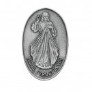 Pewter Divine Mercy Jesus I Trust You Car Visor Clip