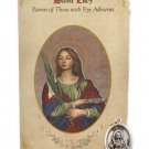St Lucy Patron of Eye Ailments Blindness Healing Medal Holy Card Set