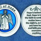 Angel of Hope Blue Enamel Pocket Token Hope Faith in God Encouraging Message
