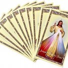 Divine Mercy Holy Card w Divine Mercy Chaplet Prayer Card Stock Set of 10