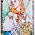 St. Dymphna Stress Anxiety Medal Necklace w Prayer Card