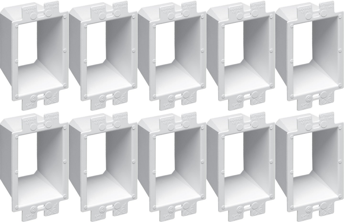 Pack of 10 Arlington BE1 Electrical 1-GANG Box Extenders switch outlet +4 MISCUT