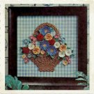 Vintage Crochet Pattern :  Framed Bouquet (home decor, art) 1975