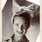 Vintage Crochet Pattern : Mesh Head Scarf  (1940s)