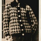 Vintage Knitting Pattern : Houndstooth Jacket  (1960s)