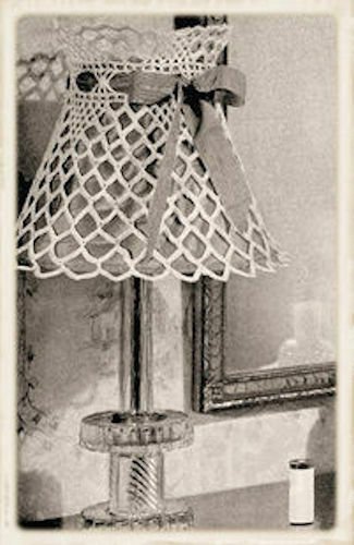 Vintage Crochet Pattern : Victorian Lacey Lamp Shade Cover (Lampshade) 1941