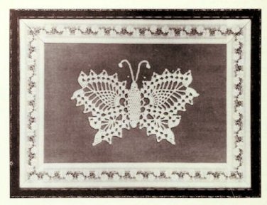 Vintage Crochet Pattern :  Framed Butterfly (1975)