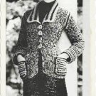 Vintage Crochet Pattern :  Tweed Jacket w/ Matching Skirt & Hat, sizes 8-18  (1980)