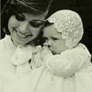 Vintage Crochet Pattern : Christening Gown & Bonnet (1980)