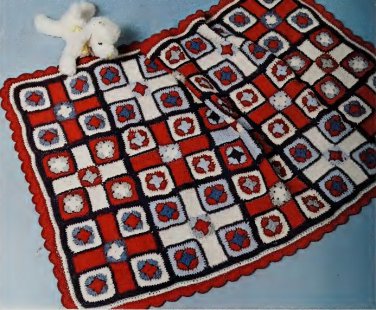 Vintage Crochet Pattern :  Baby Blocks Afghan (1977)