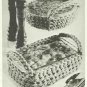 Vintage Crochet Pattern :  Casserole & Loaf Pan Basket  (1977)