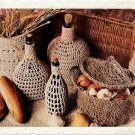 Vintage Crochet Pattern :  Bottle Covers, Basket, & Vegetable Storer (1977)