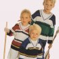 Vintage Knitting Pattern :  Kid's Striped V-Neck Sweater (1999)