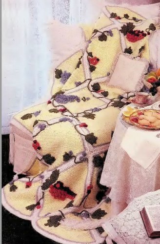 Vintage Crochet Pattern :  Grape Vine Afghan  (1988)