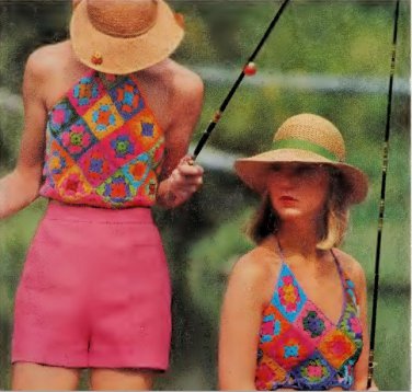 Vintage Crochet Pattern :  Granny Halters  (1977)