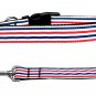 Patriotic Stripes Nylon Dog Collars and Leash Combo