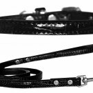 Faux Croc Leather 3/4 inch Wide Dog Collars and Leash Combo
