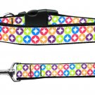 Bright Diamonds Nylon Dog Collars and Leash Combo