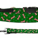 Candy Cane Bones Christmas Nylon Cat and Dog Collar and Leash Combo