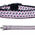 Moustache Love Nylon Dog Collars and Leash Combo