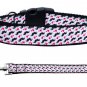 Moustache Love Nylon Dog Collars and Leash Combo