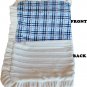 Mirage Luxurious Plush Blue Plaid Pet Blanket