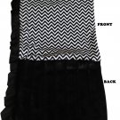 Mirage Luxurious Plush Black Chevron Pet Blanket