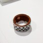 Hole-Punch Stainless Steel & Leather Ring (Brown Leather)