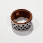 Hole-Punch Stainless Steel & Leather Ring (Brown Leather)
