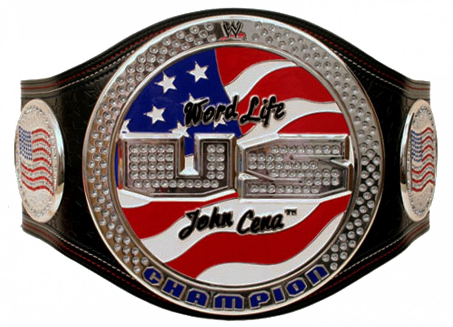 John Cena Word Life U.S. Championship Spinner Title Belt with Free Carrying Bag