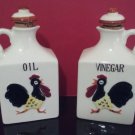 Vintage Thames - Hand Painted - Rooster Oil & Vinegar Jars - Made In Japan