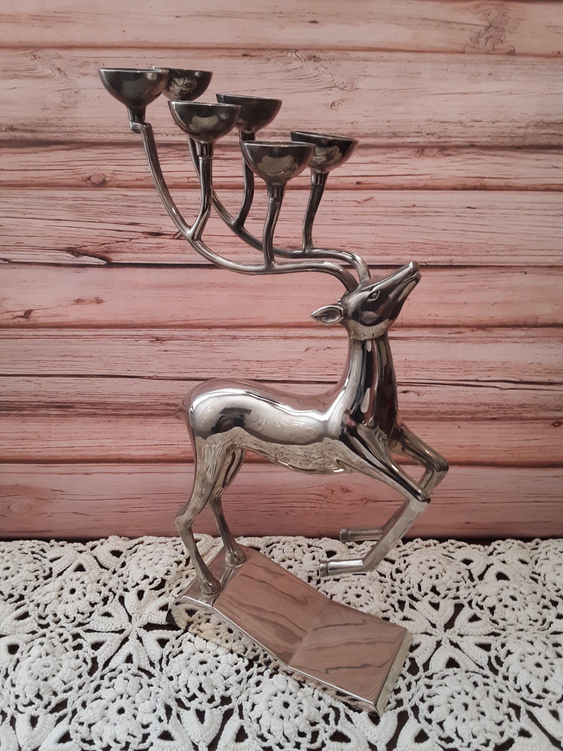 Silver Deer/Buck 6 Tealight Candle Holder by Godinger (1941)