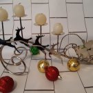 Santa Claus & Reindeer Chrome 4 Tier Candle Holder
