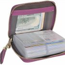 Easyoulife Womens Credit Card Holder Wallet Zip Leather Card Case RFID Blocking