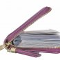 Easyoulife Womens Credit Card Holder Wallet Zip Leather Card Case RFID Blocking