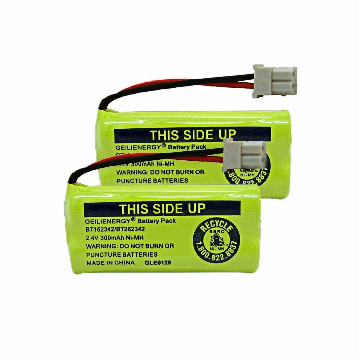 2 Pk 2.4V 300mAh Ni MH Replacement Cordless Phone Battery For Vtech AT&T Models