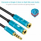 Mic Audio Splitter Headphones Headset Adapter Headphone and for Gaming PS4 Xbox