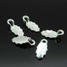 100pcs Silver Plated Oval Glue on Bail Earring Bails for Glass Tile DIY Pendants