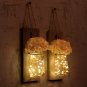 Chen Mason Jar Sconces LED - Fairy Lights,Vintage Wrought Iron Hooks, Silk...