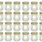 Mini Glass Jars with Lids Small Honey Jam Container Clear Storage X24, 1.5oz
